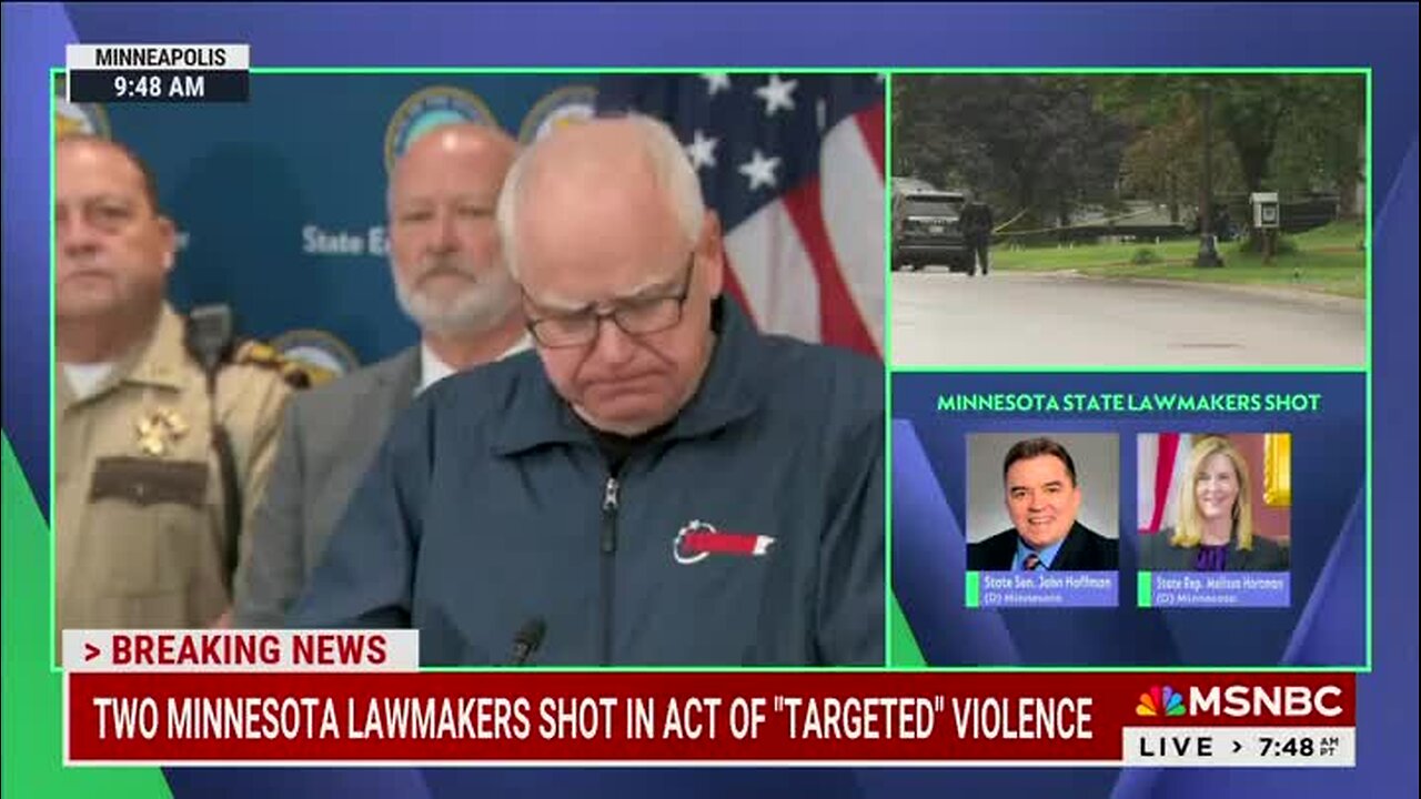 Minnesota Gov. Walz on ‘Targeted Shootings’ of 2 State Lawmakers: We Must All Stand Against All Forms of Political Violence