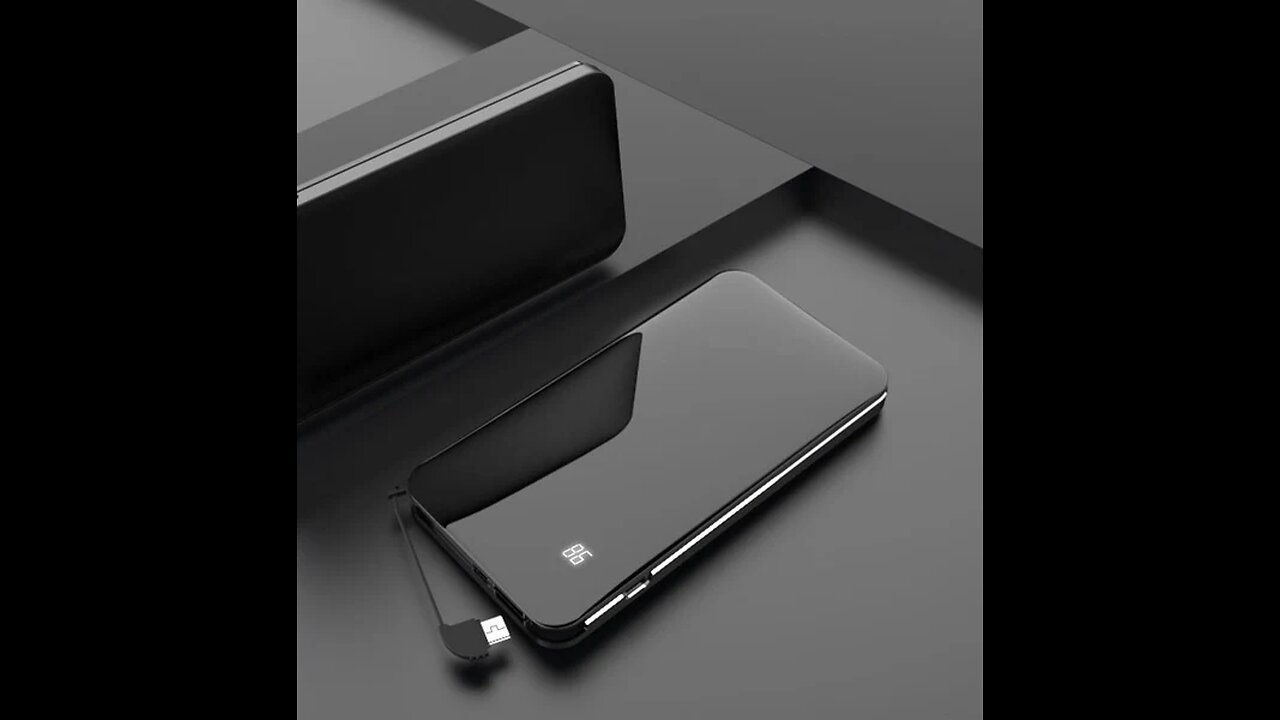 Super Thin Wired & Wireless 10000mAh Power Bank with Conceable Cable