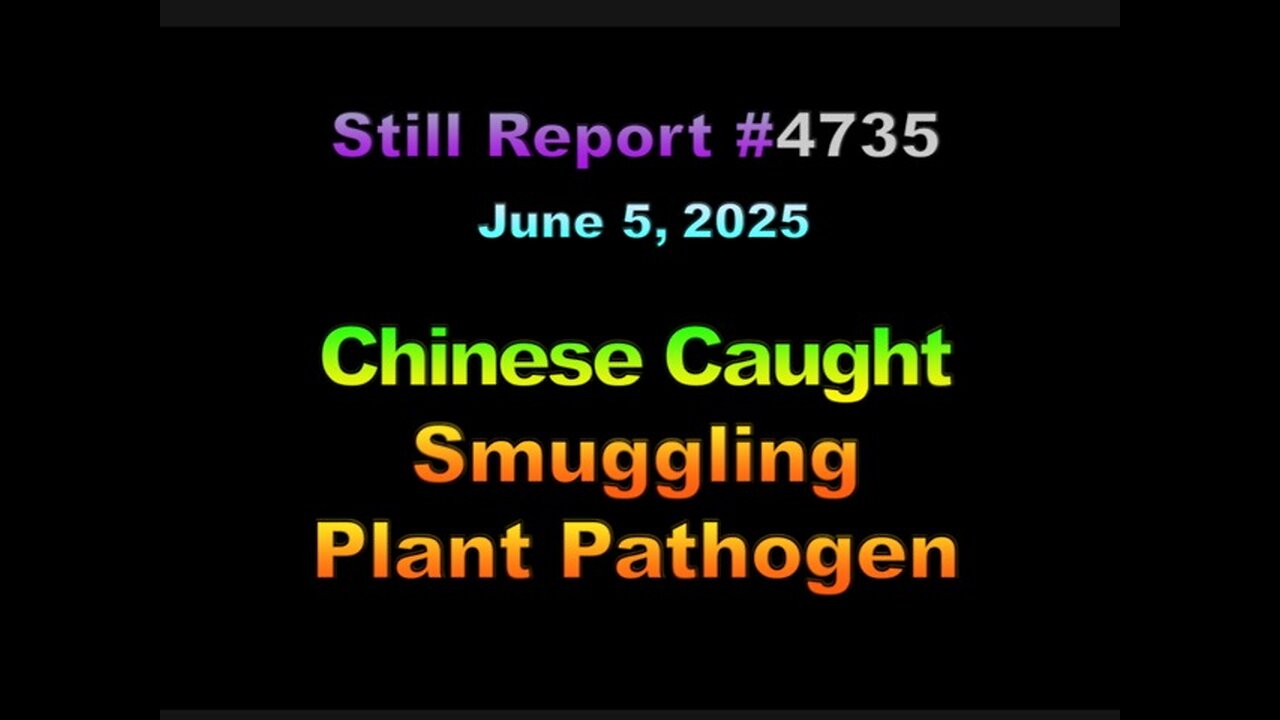 Chinese Caught Smuggling Plant Pathogen, 4735