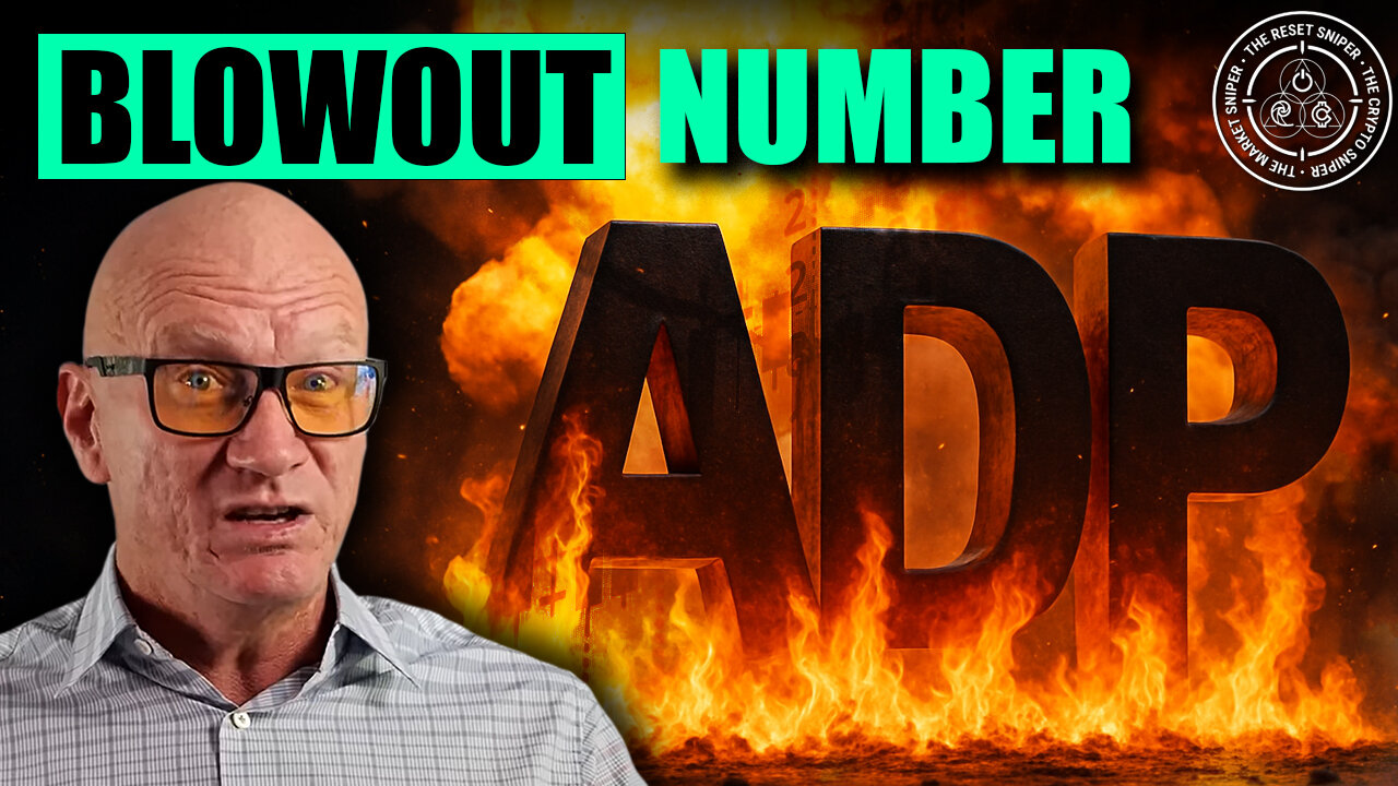 MASSIVE BLOWOUT ADP Employment no's, NFP Today, Lagging indicators flashing RED. GOLD & Bitcoin WIN