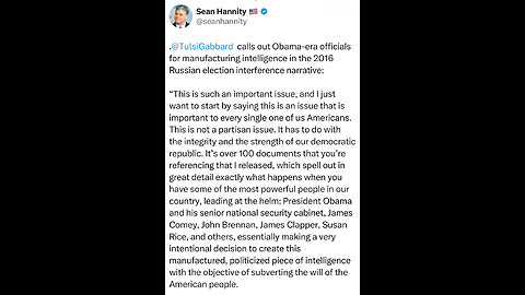 OBAMA COMMITTED TREASON, TULSI GABBARD DECLASSIFIED THE SMOKING GUN EVIDENCE