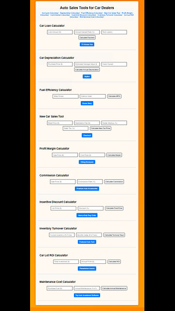 Comprehensive Auto Sales Tools for Car Dealerships