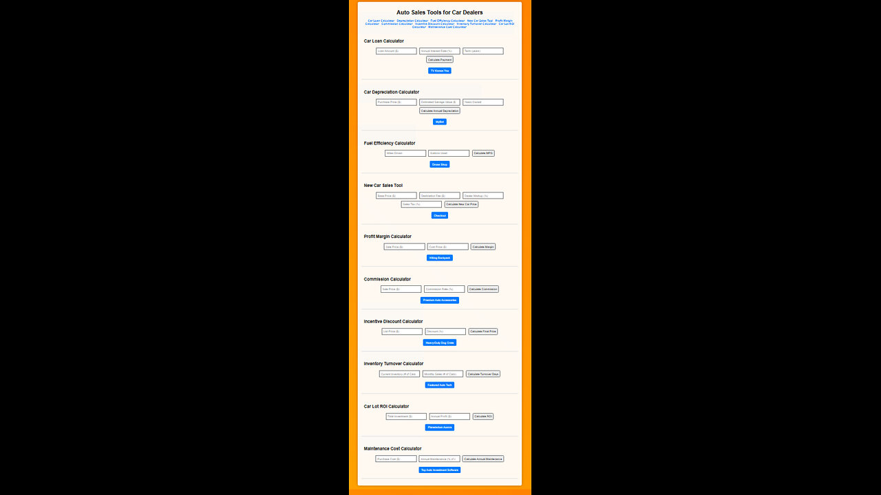 Comprehensive Auto Sales Tools for Car Dealerships