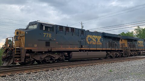 CSX Trains 778 and 774 pull freight East