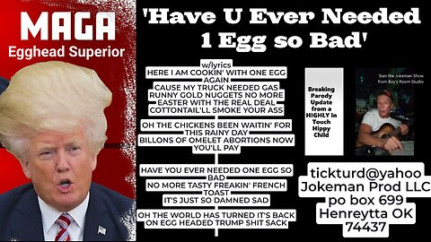 'Have U Ever Needed 1 Egg so Bad' song w/lyrics by Stan the Jokeman