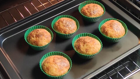 [REAL TIME] Full Process: Savory Golden Cheese Muffins | ASMR No Talking