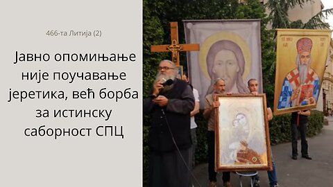 466-та Литија (2) - Јавно опомињање није поучавање јеретика, већ борба за истинску саборност СПЦ