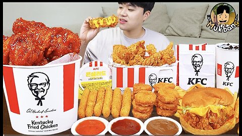ASMR MUKBANG | KFC Crispy Fried Chicken, Cheese burger, cheese stick recipe ! eating