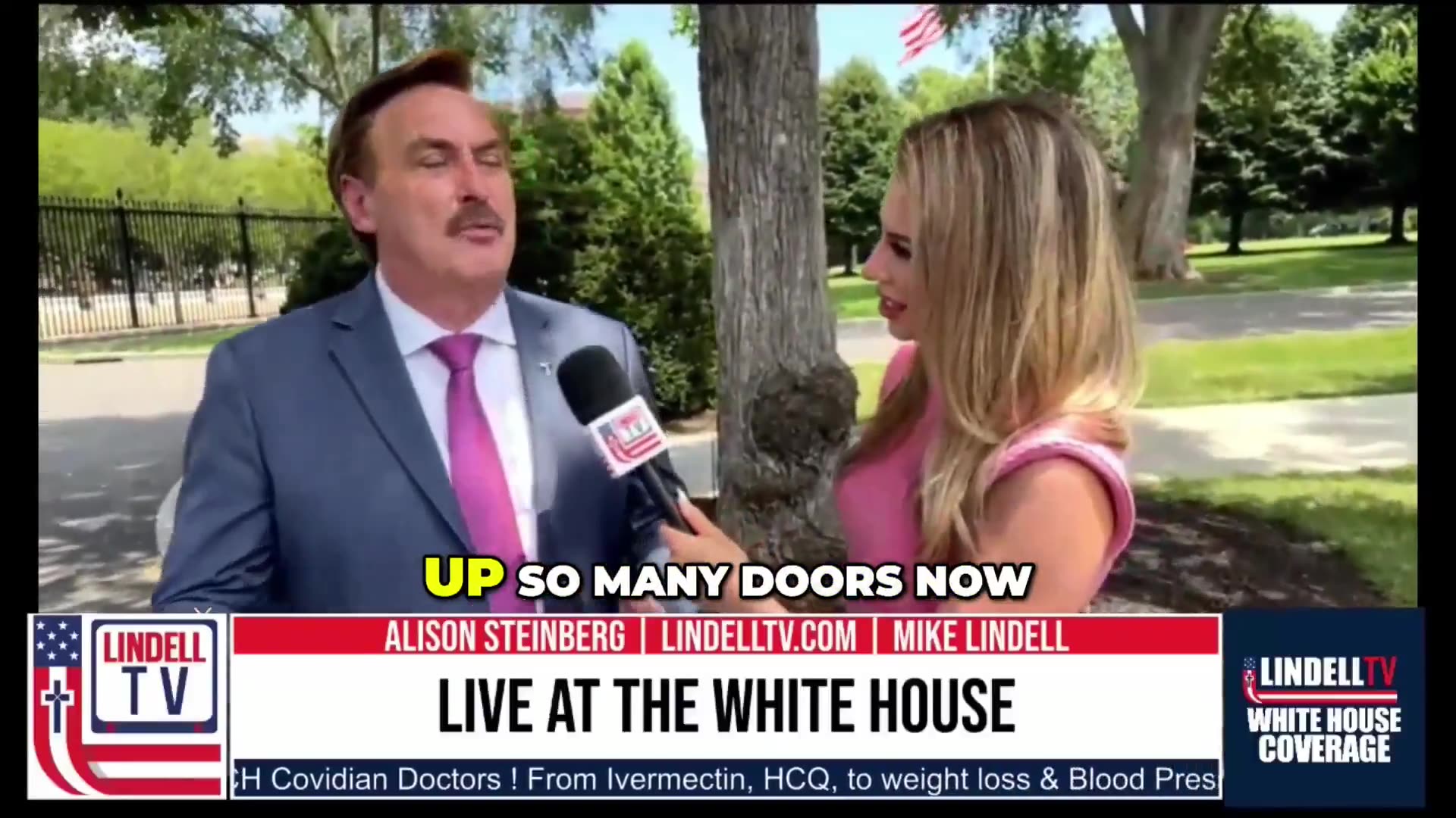 Mike Lindell outside the White House after back-to-back legal victories