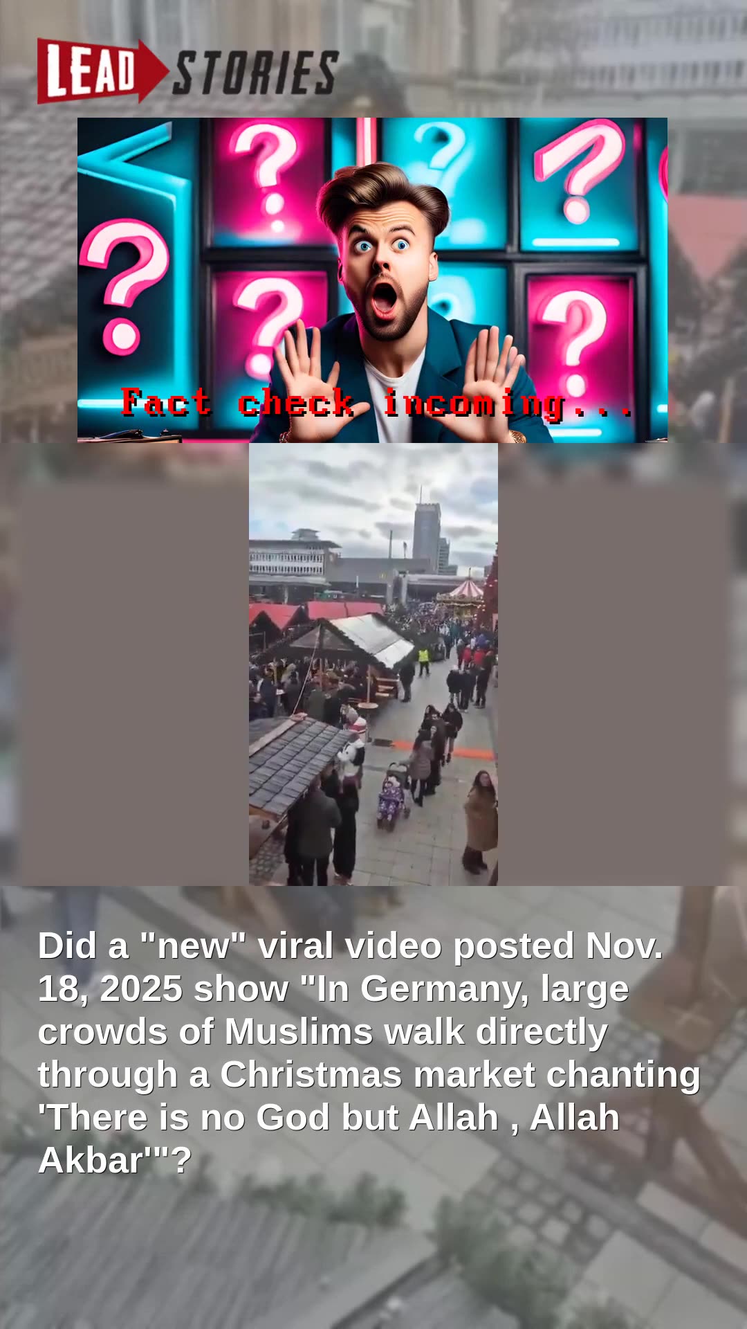 Fact Check: Old Video Does NOT Show Islamists Chanting Allah Akbar In German Christmas Market