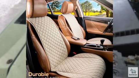 IVICY Linen Car Seat Cover for Cars - Soft & Non-Slip - Front Car Seat Protector
