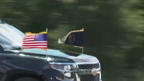 President Donald Trump and First Lady Melania Trump are welcomed by residents of Kerrville, Texas.