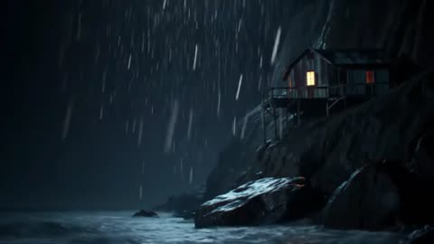 Calm Focus & Deep Sleep with Rainy Cliff ASMR