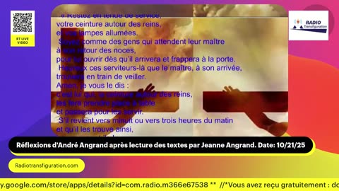 Réflexions d'André Angrand après lecture des textes par Jeanne Angrand. Date: 10/21/25