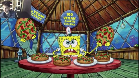 Outtake #3081 Of SpongeBob SquarePants Attempts The Vegan Cookie Eating Challenge Fake Funny Parody