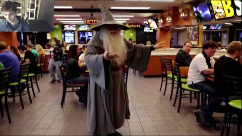 Outtake #3,048 Of Gandalf From The LOTR Series Is Dancing At A Subway Restaurant Fake Funny Parody