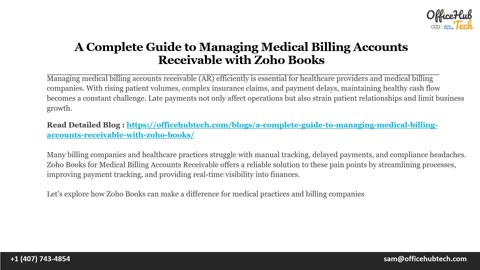 A Complete Guide to Managing Medical Billing Accounts Receivable with Zoho Books