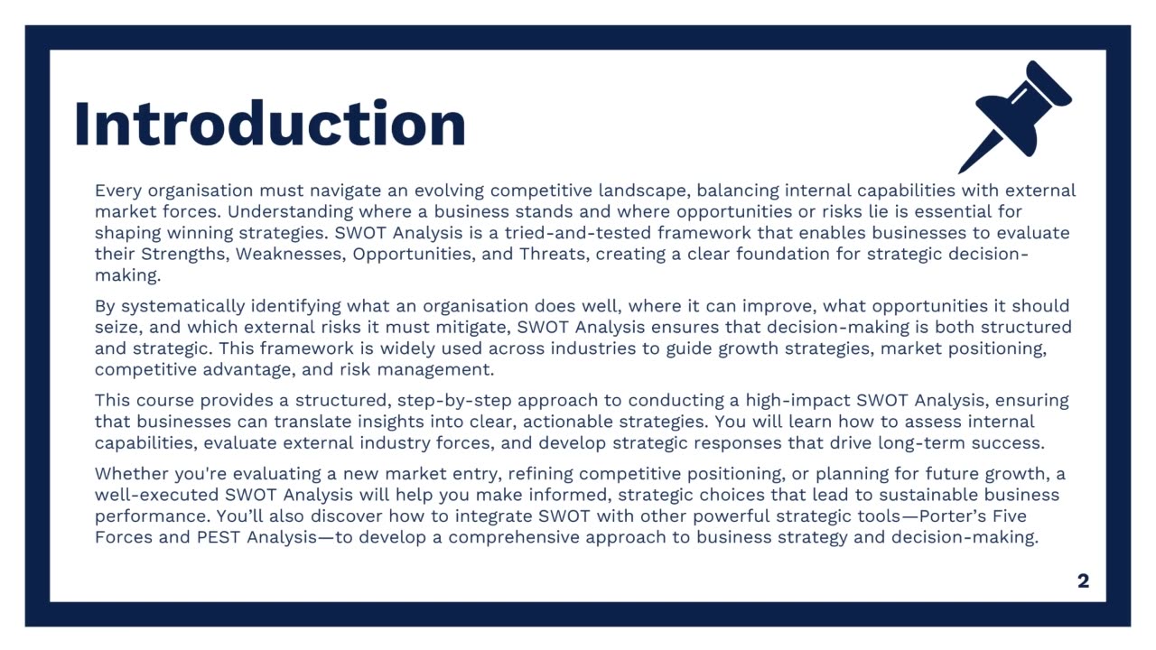SWOT Analysis (Part 1) : Think Sharper. Compete Smarter. Win Bigger. | High Impact Academy