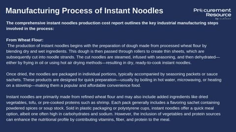 Instant Noodles Production Cost