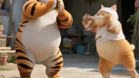 When a cow hurt a cat... and regretted it! 🐅🔥(AI Story)