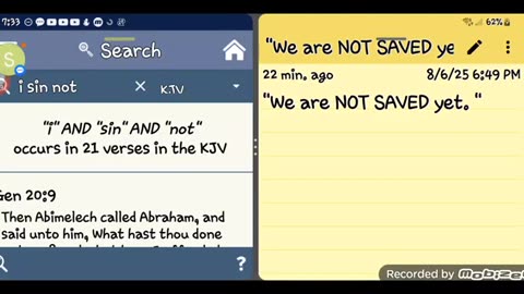 " We are NOT saved YET "