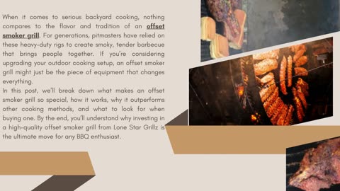Why an Offset Smoker Grill is the Ultimate BBQ Upgrade