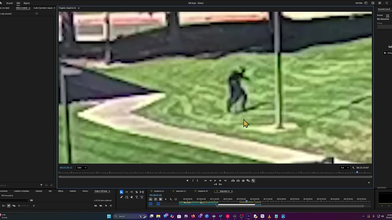 You Can See The Rifle: Behind Leg in his Pants before-On Roof-At His Side Walking to Woods- G.HUGHES