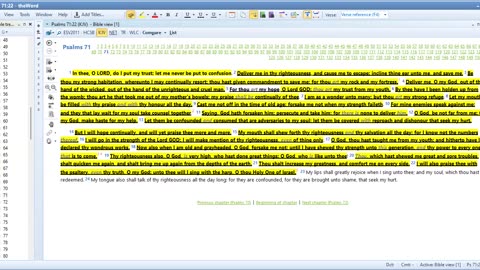 Bible Study Psalms 70 & 71