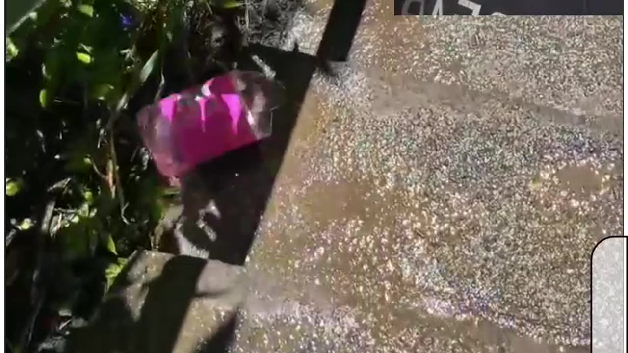 Breaking down bottles of glasses water through the escalater