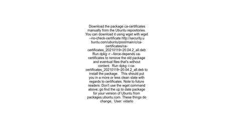 Apt-Get Update Failing because of Certificate Validation