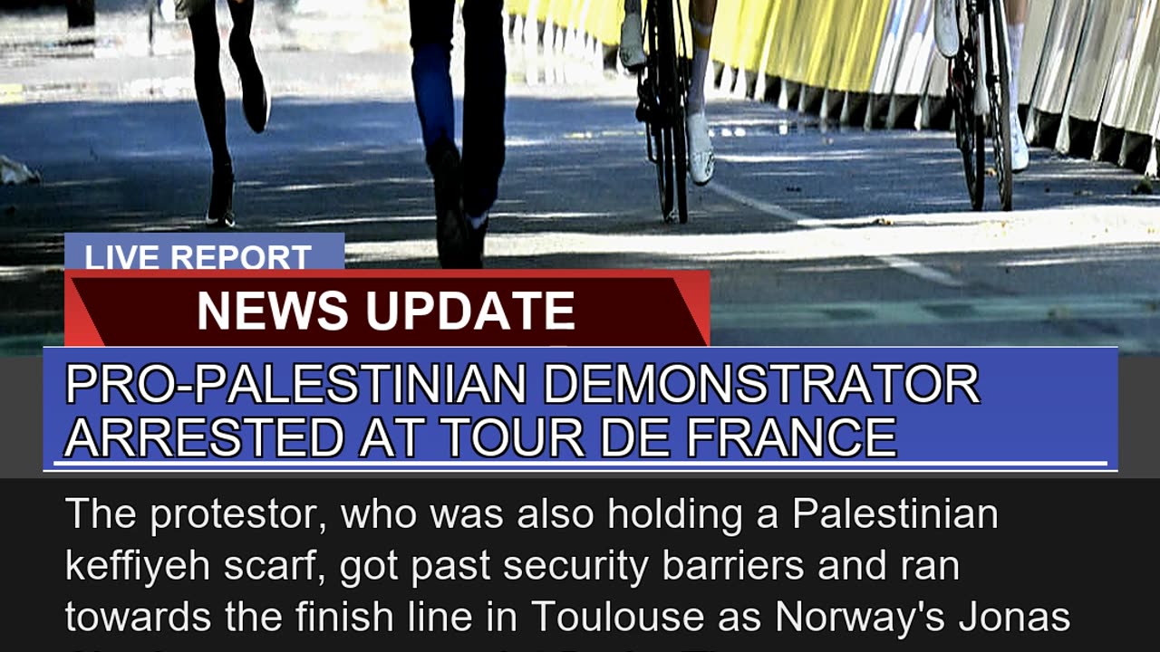 Propalestinian Demonstrator Arrested at Tour De F