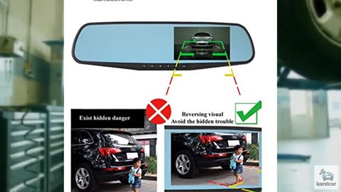 Car DVR Rear View Mirror Video Recroder 4.3" inch Back Up Car Camera Dual Lens C