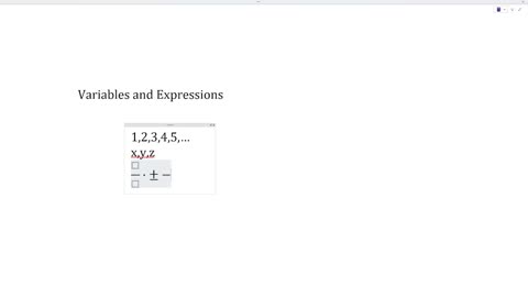 Variables and Expressions