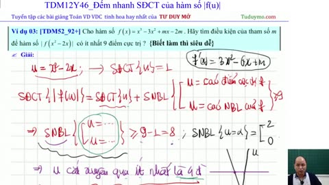 TDM12Y12. Đếm nhanh SĐCT hàm số dạng f(u)