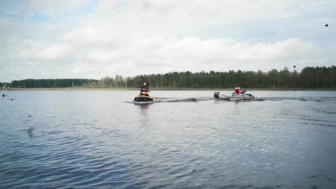 Jet Ski making a sharp turn nice
