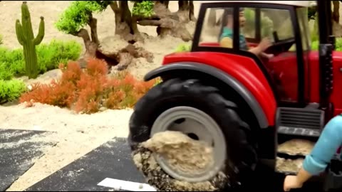 Toy Truck Rescue Mission: Excavator & Dump Truck Teamwork
