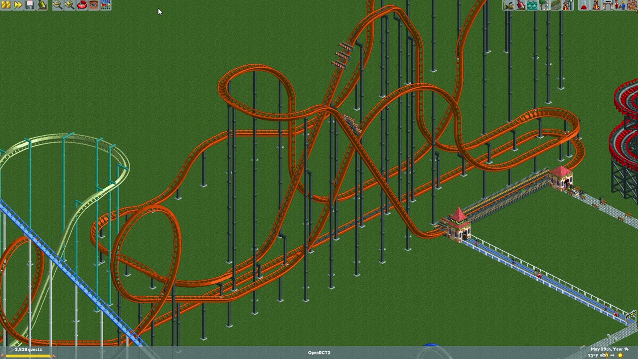 Open Rollercoaster Tycoon 2 - Managing Six Flags Kurosakiland - New Ride Built