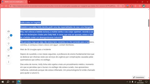 Mulher morre de complicações causadas por margarita que bebeu há 2 anos.mp4