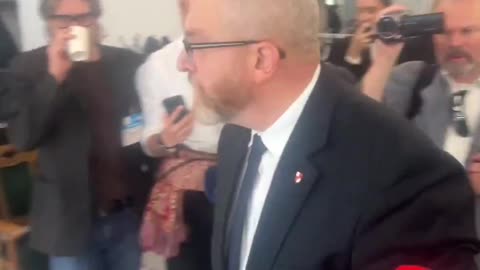 Polish MEP Grzegorz Braun destroyed an exhibition on LGBT ideology in the Polish Parliament