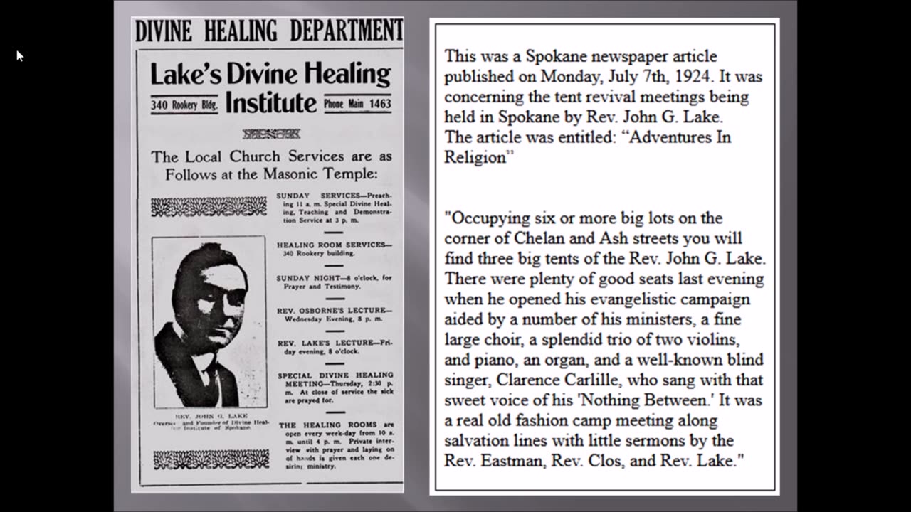 John G. Lake Diary Entries Part I