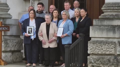 87 year old Bridie Brown and her family applauded into court by supporters