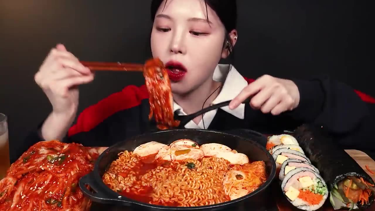 ASMR MUKBANG RAMYOUN AYAM PEDAS