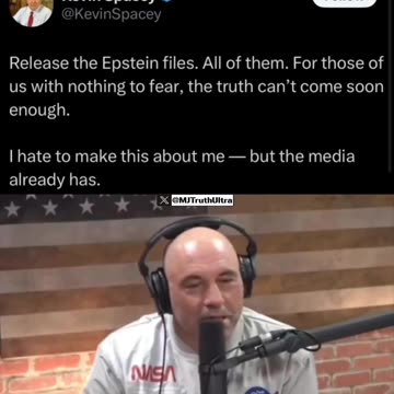 Kevin Spacey demands the release of the Epstein Files Reminder.. all these