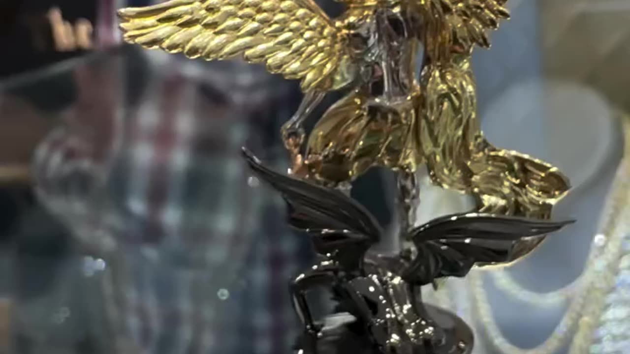 Fully 3D 10K Gold St Michael Pendant