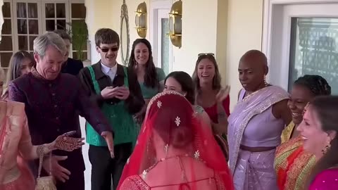 Viral Video American Bride Wears Indian Lehenga #reaction #shorts English News #viral