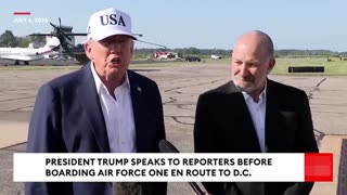 President Trump Speaks with Reporters about Texas Flood, Tariffs, etc., July 6, 2025