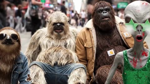 Everybody Do The Flop 😂 | Bigfoot, Yeti, Sloth & Alien Gonzalez Hilarious Challenge