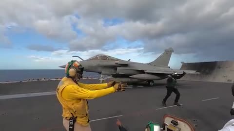 French Rafale fighter jets operate with USS George H.W. Bush