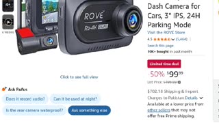 ROVE R2-4K DUAL Dash Cam Front and Rear, STARVIS 2 Sensor,