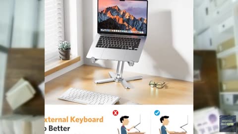 OMOTON 360° Rotating Laptop Stand Riser for Desk, Ergonomic Foldable Computer St